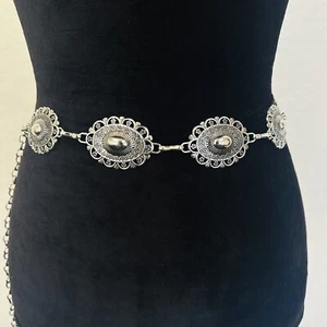 Bohemian Style Waist Belt With Vintage Metallic Chain Decoration Geometric Figur - Picture 1 of 3