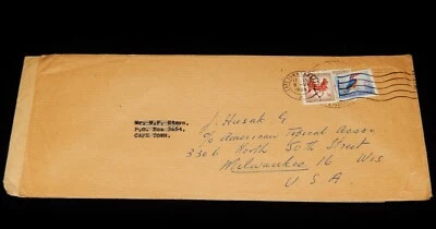 Vintage Cover, 1965, CAPE TOWN, SOUTH AFRICA, Re-used Cover To Milwaukee, WI - Image 1 of 4