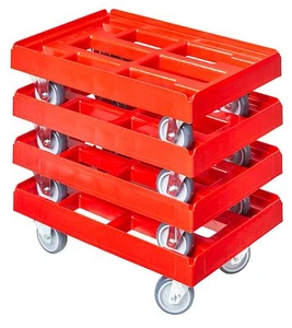 4 x skuter transportowy wózek transportowy do skrzyń 2 kozły + 2 kółka skrętne 60 x 40 cm - Zdjęcie 1 z 3