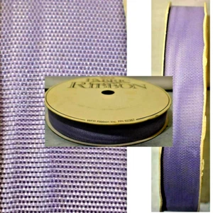 Moire Lilac Purple Fabric Ribbon Design 25 Yard Roll 5/8 Wide Vintage WFR Brand - Picture 1 of 6