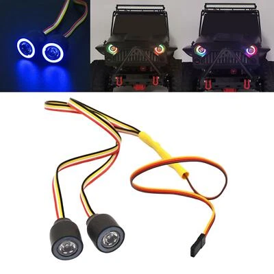 Fari a LED Angel Eyes da 20 mm 12 modalità per camion cingolati 1:10 RC - Immagine 1 di 4