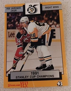 1991 Foodland Card Pittsburgh Penguins Jaromir Jagr Card Stanley Cup Champions - Picture 1 of 2