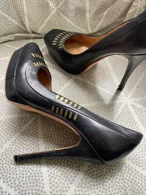 Туфли-лодочки L.A.M.B Gwen Stefani размер 7 М черная кожа 4,5 дюйма на платформе туфли на шпильке б/у в отличном состоянии - Изображение 1 из 4