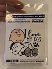 Autocollant réutilisable Peanuts Snoopy et Charlie marron « I Love My Dog » neuf dans son emballage Cedar Fair