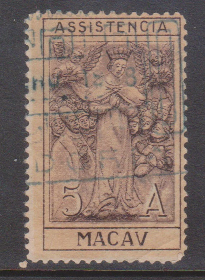 (K196-15) 1945 Macau 5A Brown Lady of Charity (O) Foto 1 de 1