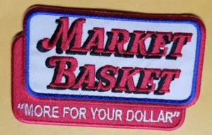 Bestickter Aufnäher Marktkorb Lebensmittelgeschäft ca. 2,25 x 3,75 Zoll - Bild 1 von 2