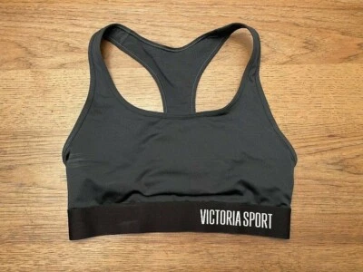 Victoria's Secret Sport Black Pearl Gray Logo X-SMALL The Player Sport Bra VS  - Image 1 of 2