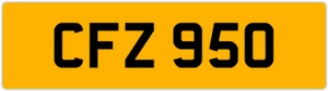 CFZ 950 C 3x3 DATELESS PRIVATE NUMBER PLATE CAM COL CHRIS CHAS CHARLIE CAL CON - Picture 1 of 1