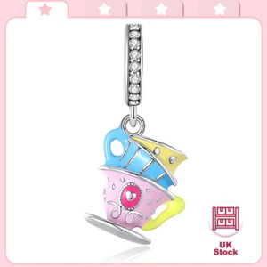 Real Colorful Magic Cup Dangle Charm 925 Sterling Silver Women Bracelet Charm - Picture 1 of 7