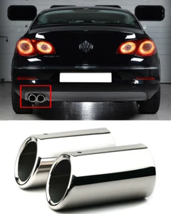 COPPIA TERMINALI DI SCARICO VW PASSAT CC 2008-2014 INOX CROMATI LOOK SPORTIVO - Imagen 1 de 1
