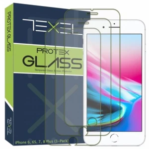 Paquete de 3 protectores de pantalla de vidrio Texel para Apple iPhone 6, 6s, 7, 8 PLUS 00-80001-00  - Imagen 1 de 1