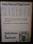 Andy Adams & Egg Cream Rare Original Promo Poster Ad Framed! #2
