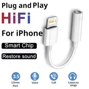 Adapter for iPhone to 3.5mm Jack Connector cable Headphone Aux All iOS Devices - Picture 1 of 9
