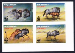 Blue Wildebeest Imperf Block of 4 Mozambique 2000 MNH SG#1542-1545 - Picture 1 of 1
