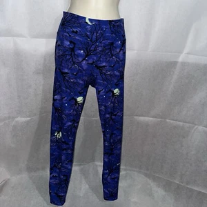 No Boundaries Halloween Junior Ankle High Rise Leggings Sz.S MOON Blue Purple - Picture 1 of 8