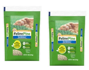 2 Pack Feline Pine 100% Natural Original Non-Clumping Cat Litter 7 Lbs. - Picture 1 of 5