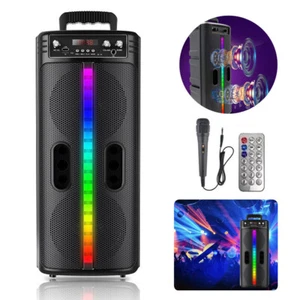 6000W Dual 8" Woofer Portable Bluetooth Party Speaker Heavy Bass Sound Mic FM - Picture 1 of 11