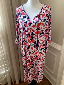 Carole Hochman Camisón Vestido Caftán XL Casa Vestido Abrigo Poli Mezcla Tejido Nuevo con Etiquetas - Imagen 1 de 11