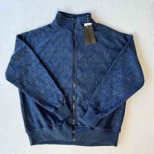 Raw Gear Full Zip Fleece Herren Small Jacke Geometrische Logos Blau - Bild 1 von 9
