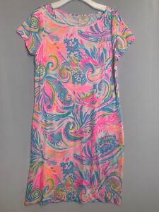Lilly Pulitzer Dress Size M, L, Marlowe Boatneck Dress Carnivale Coral Pink