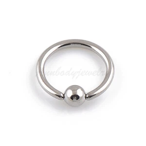 18G 16G 14G Solid Titanium Ball Closure BCR Captive Bead Ring Ear Daith Nose - Picture 1 of 2