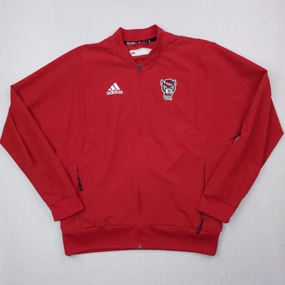 NC State Wolfpack Chaqueta Para Hombres Mediana Roja Adidas Softshell Abrigo de Pista NCSU Foto 1 de 4