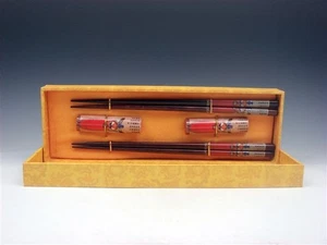 Gift Set 2 Pairs Chinese Opera Masks Painted Wood Chopsticks & 2 Holders #100325 - Picture 1 of 6