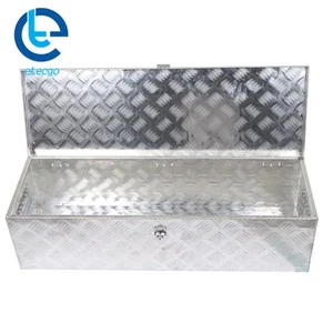 39" x 13" x 10" Aluminum 5 Bar Tread Pattern Tool Box For Trailer Truck Pickup - Picture 1 of 13
