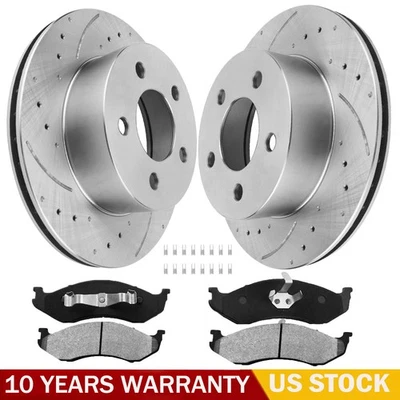 Front Rotors Brake Pad Kits for Jeep Grand Cherokee 1993-1998 Comanche 1990-1992 - Image 1 of 4
