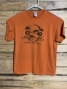 Terrain Racing Course Guide Tee L Orange Mud Run Free Dirty Hugs Monkey Logo - Picture 1 of 17