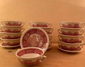 Villeroy & Boch Rusticana rot 13 Suppentassen und 13 Untertassen vintage wie neu - Bild 1 von 4