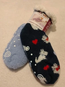 MUK LUKS ~ 2 Paar Damen Hüttensocken ~ Größe S/M 5-7 ~ komplett gefüttert ~ NEU - Bild 1 von 14