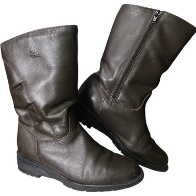 Blondo 皮革冬季靴女式 8 AA 棕色加拿大羊毛复古 Y2K 防水 — 第 1/4 张图片