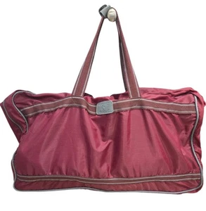 Gloria Vanderbilt Nylon Weekender Large Burgundy Duffle Bag Lightweight Carry-on - Picture 1 of 9