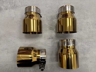 Puntas de escape de acero inoxidable cromado dorado para BMW M2 M3 M4 M5 F87 F80 F82 70 MM Foto 1 de 2