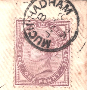 GB HERTS QV Cover Super *MUCH HADHAM* CDS Cancel 1d Lilac 1899 Leyton YK113 - Picture 1 of 14