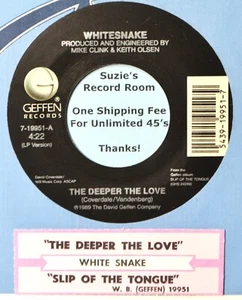 Whitesnake The Deeper the Love Jukebox Strip & EX- 45 7" Vinyl - COUPONS! - Picture 1 of 3