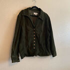 CJ Banks Size 1X Dark Green Long Sleeve Fitted Short Snap Pig Leather Jacket A13