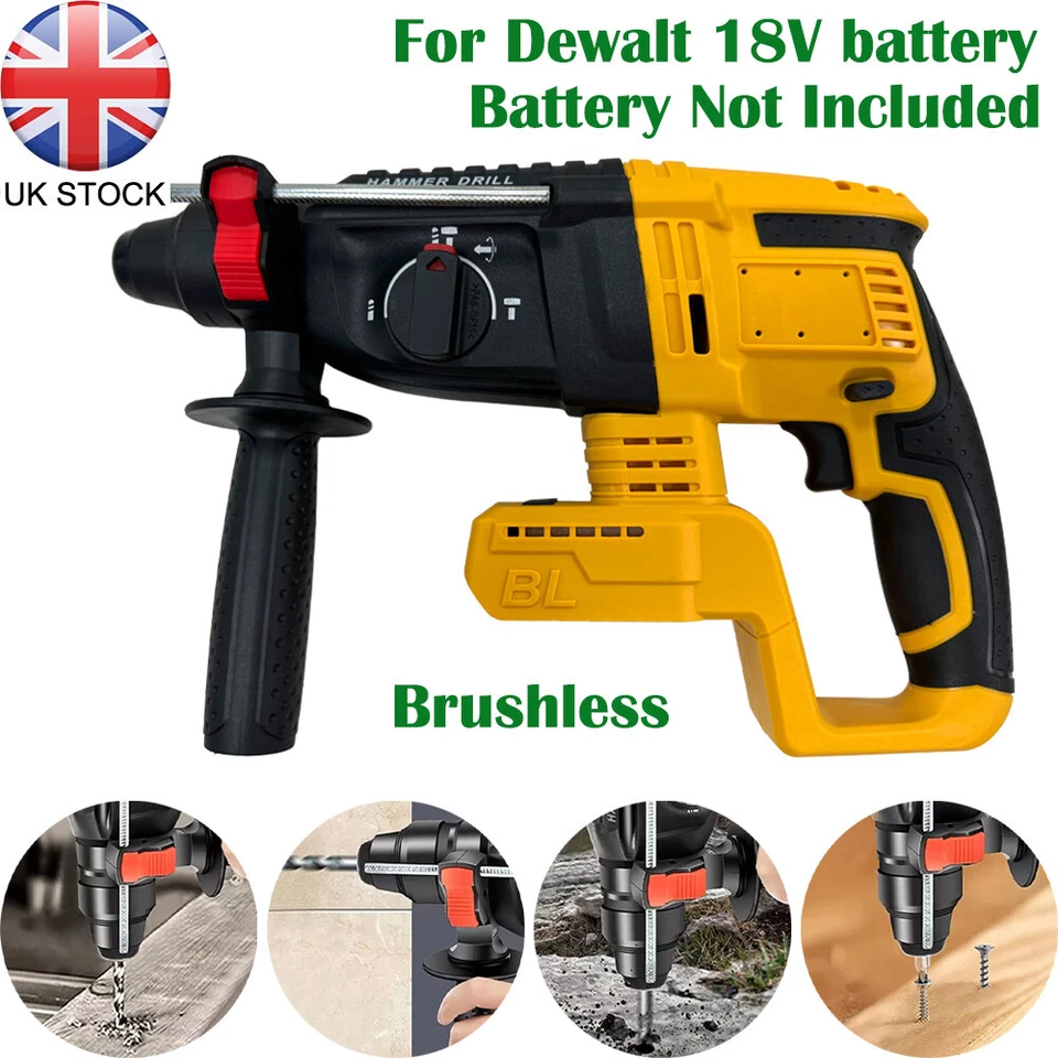 Brushless Hammer SDS Rotary Drill Machine For Dewalt 18V 20V Battery Cordless