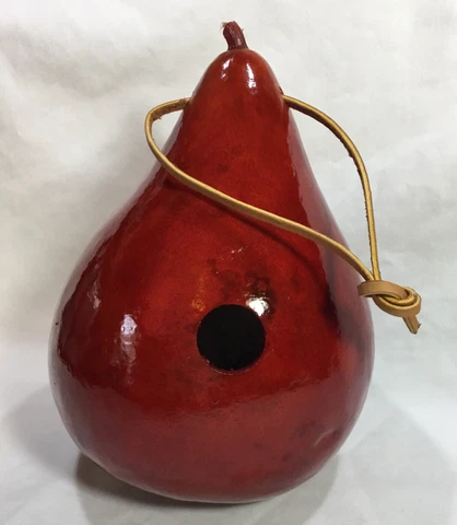 NEW Gourd Bungalow BIRDHOUSE, Glossy Red, 9” X 6.5” Made in Pennsylvania Cover