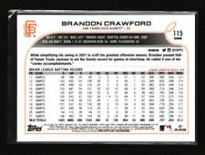 2022 Topps Chrome Refractor Brandon Crawford #115 San Francisco Giants