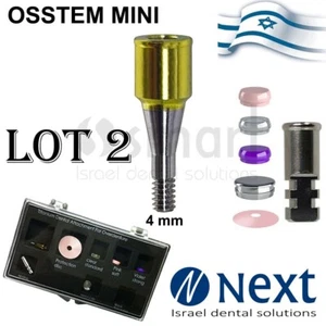 LOTx2 Dental Abutment Flat 4 mm attachment Hiossen Mini Set conical - Picture 1 of 5