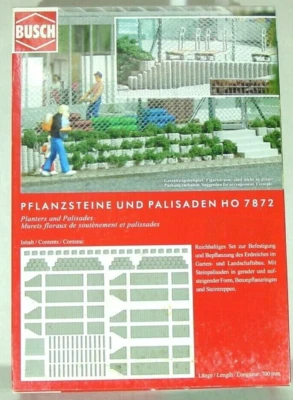 BUSCH HO SCALE PLANTERS AND LANDSCAPING BLOCKS AND WALLS 7872 - Image 1 of 3