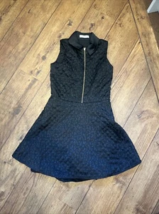 Danimal Super Trash Girls Black Dress 10 Yrs Leopard Print Quilted Sleeveless - Picture 1 of 9