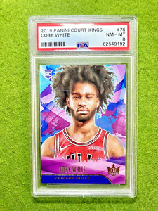 Coby White ROOKIE CARD  PSA 8  BULLS RC 2019-20 COBY WHITE Panini COURT KINGS rc