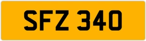 SFZ 340 S 3x3 PLACA DE MATRÍCULA PRIVADA SIN FECHA SAM SUE SAL STU SOPHIA SOFIA SOPHIE - Imagen 1 de 1