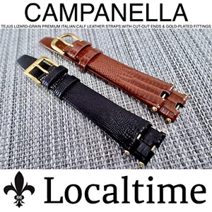 CAMPANELLA Premium Italian Tejus Lizard-Grain Calf Leather Watch Straps Cut Ends - Picture 1 of 24