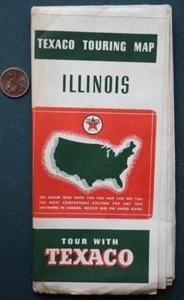 1938 Texaco Skychief Gas & Motor Oil service station touring Illinois road map-- - Picture 1 of 1