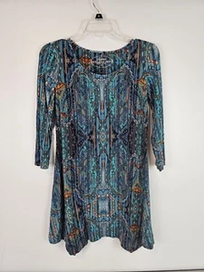 Soma Womens Lounge Dress Tunic Top Blue Green Size XS - Picture 1 of 6