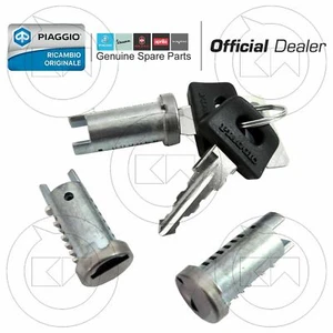 KIT 3 SERRATURE CILINDRETTI + 2 CHIAVI PER PIAGGIO VESPA PK 50 XL - Foto 1 di 3